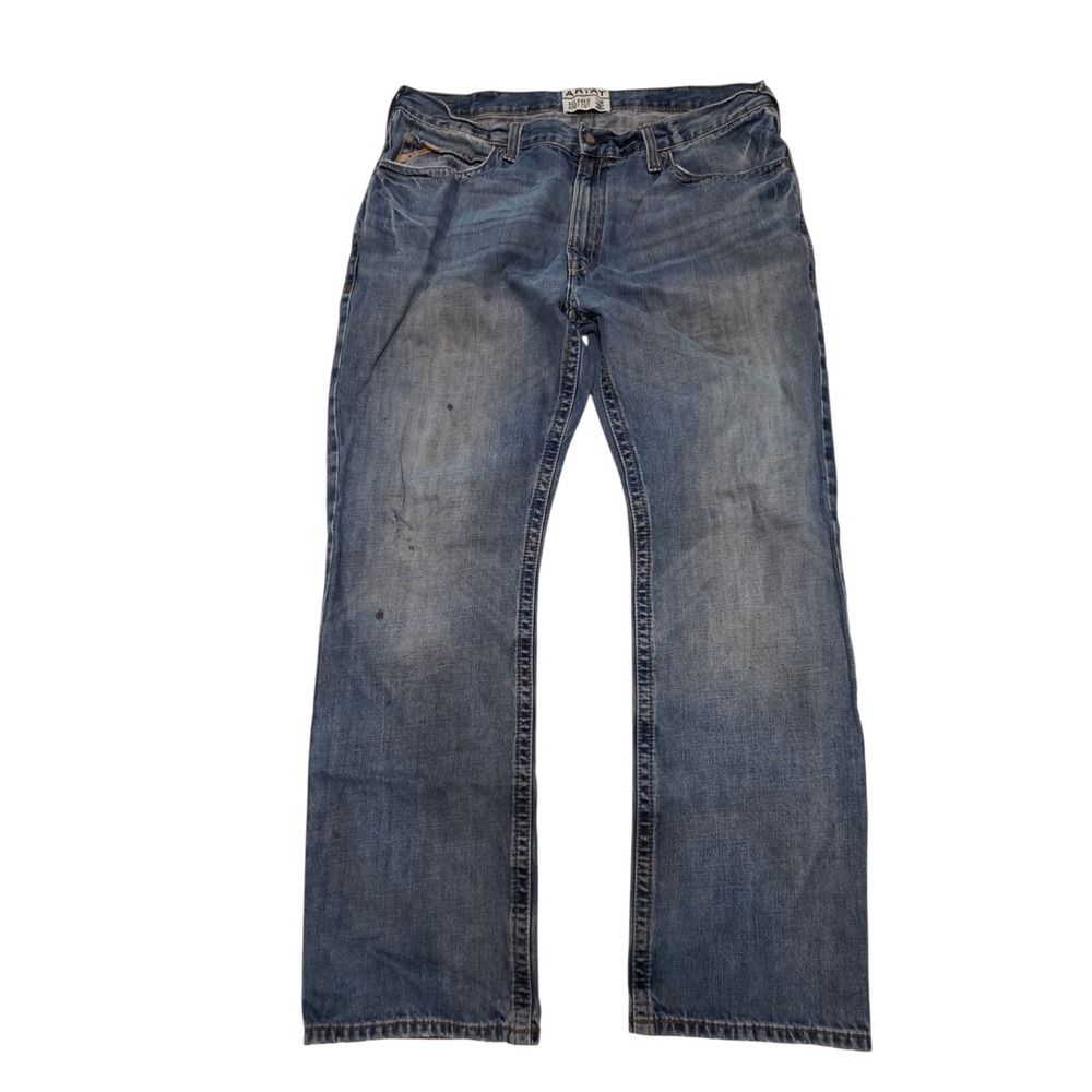 Ariat Men's M4 Low Rise Straight Blue Denim Jeans Size 40x32 Distressed